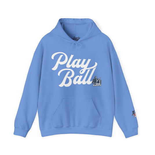 Iron Knights Play Ball Baseball Adult Unisex Basic Hooded Sweatshirt w/Knight Logo