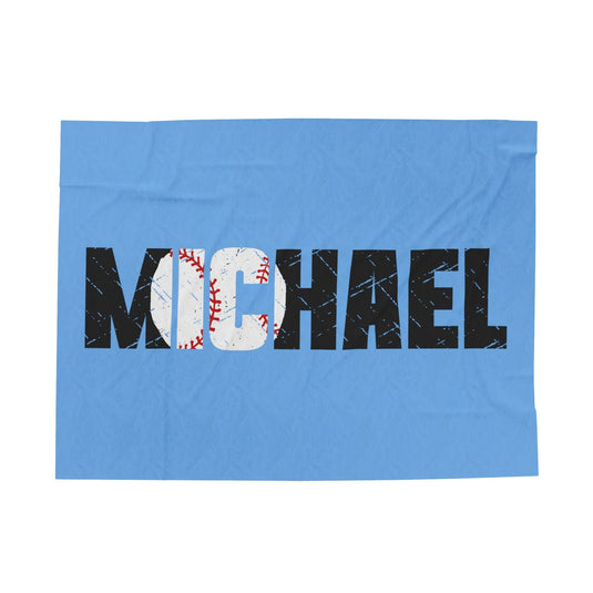 Baseball Plush Blanket w/Custom Name