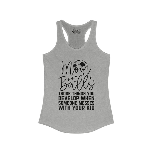 Mom Balls Soccer Adult Women's Racerback Tank