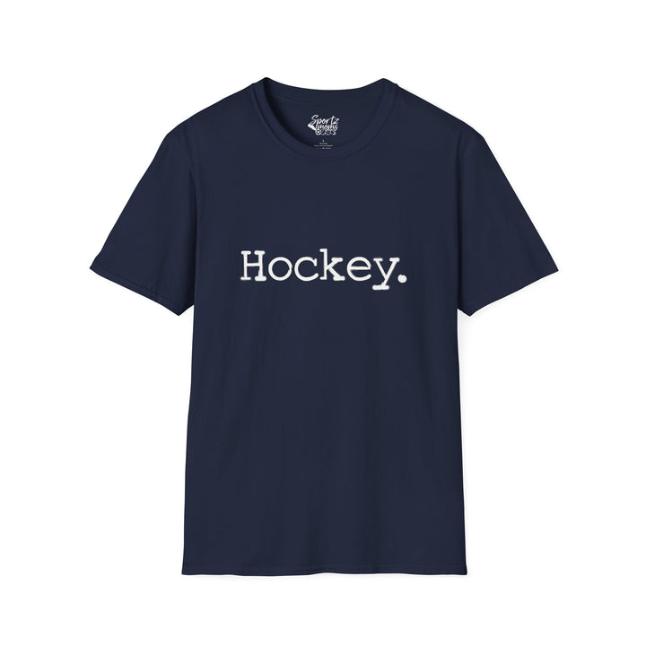 Typewriter Design Hockey Adult Unisex T-Shirt