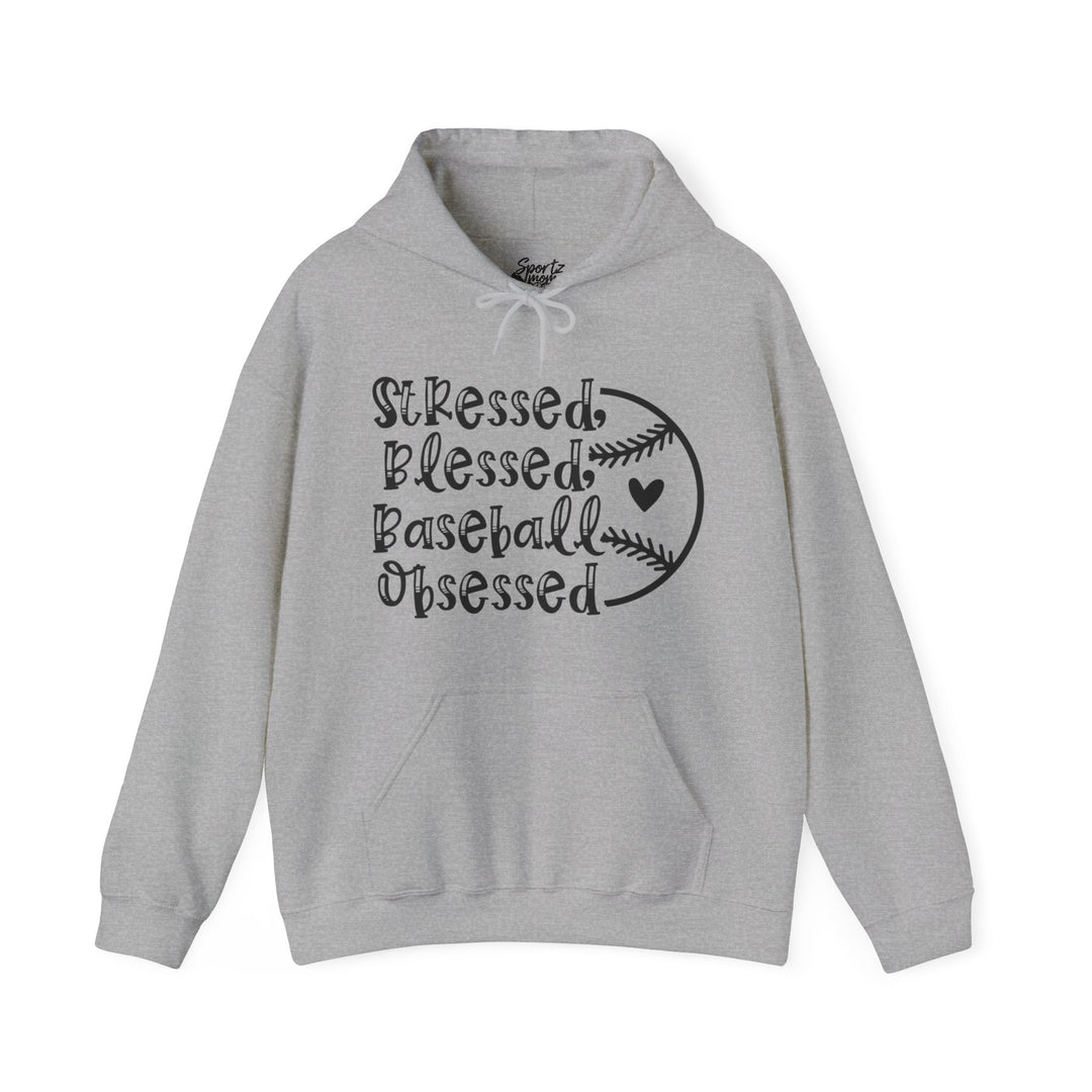 Stressed Blessed Baseball Obsessed Adult Unisex Hooded Sweatshirt