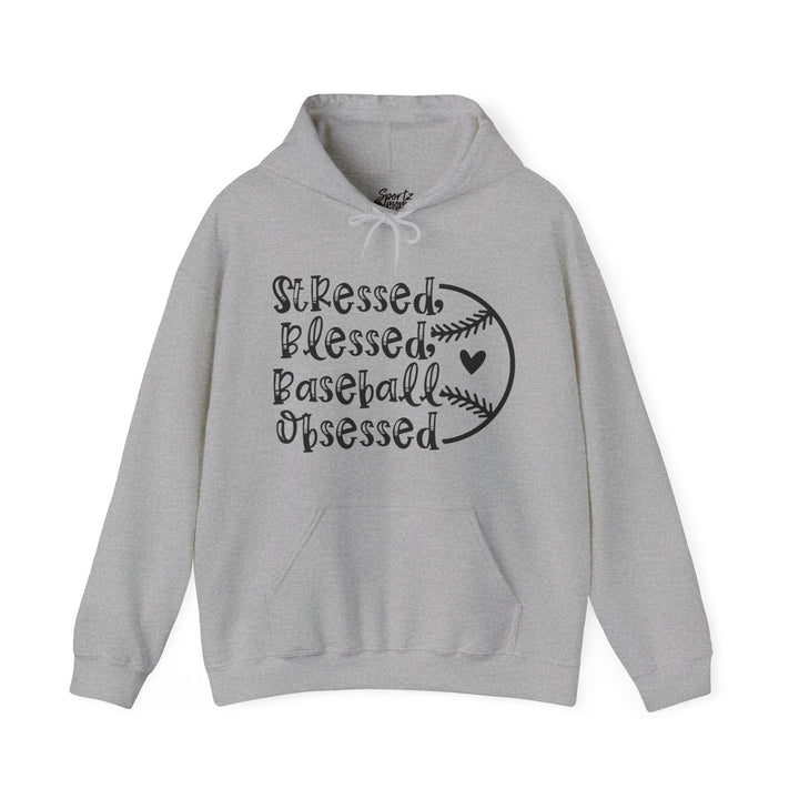 Stressed Blessed Baseball Obsessed Adult Unisex Hooded Sweatshirt