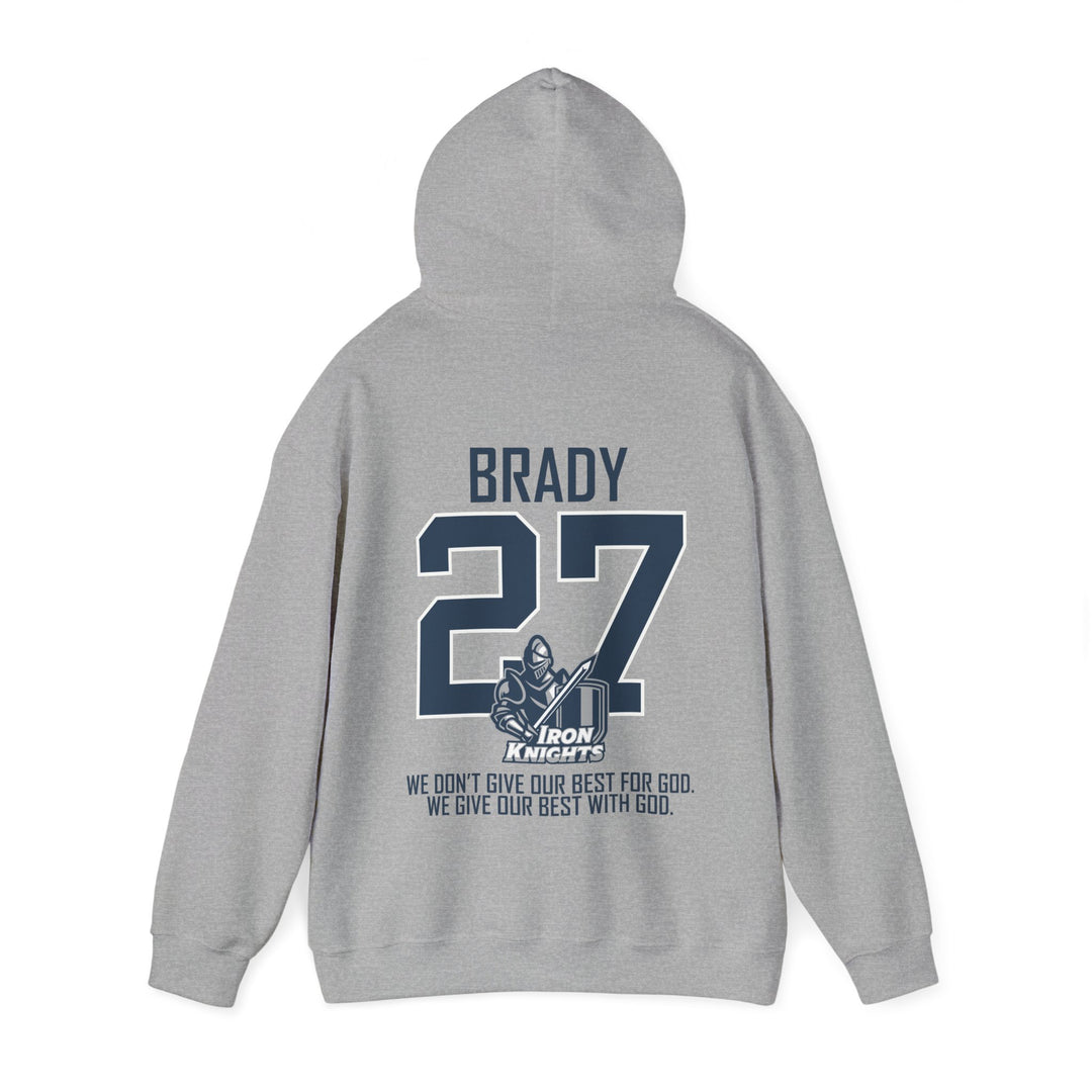 Iron Knights Adult Unisex Hooded Sweatshirt w/Knight Design, Name & Number on back