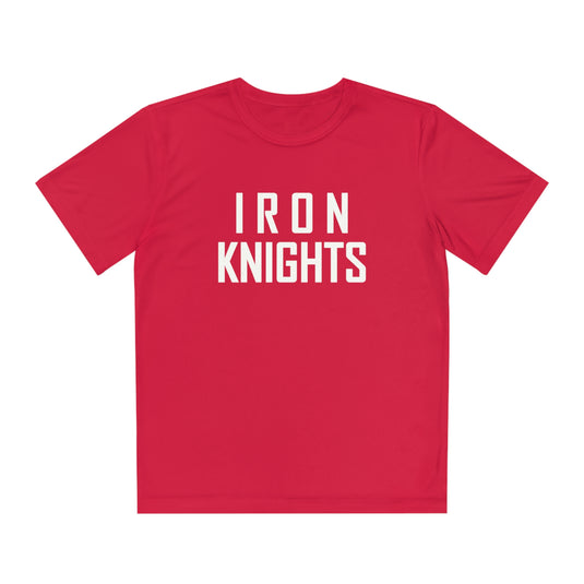 Iron Knights Youth Short Sleeve Competitor Moisture Wicking Tee w/Stacked Text Only