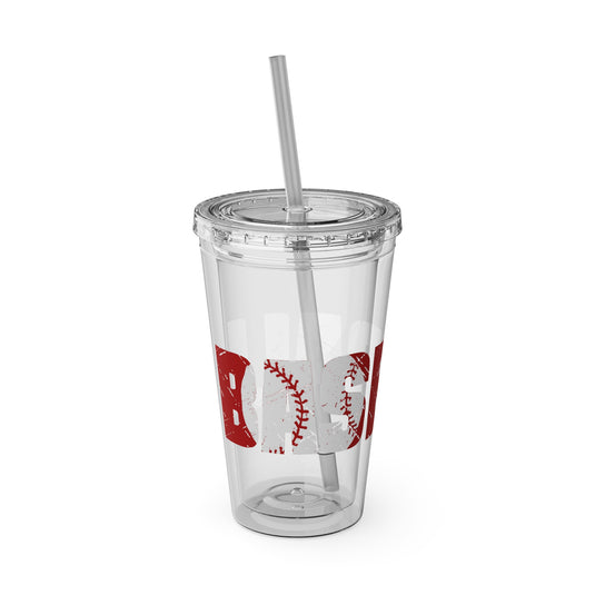 Baseball 16 oz Sunsplash Tumbler with Straw