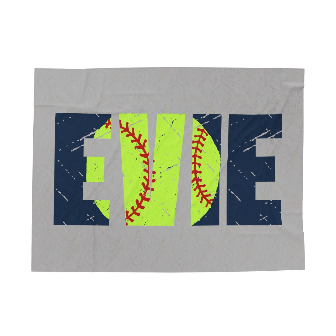 Softball Plush Blanket w/Custom Name