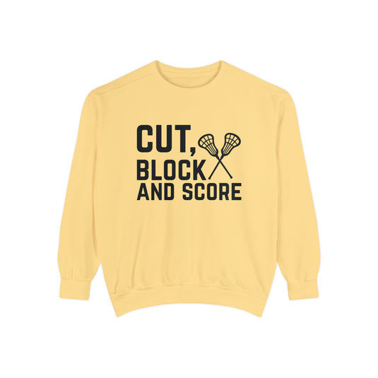 Cut Block and Score Lacrosse Adult Unisex Premium Crewneck Sweatshirt