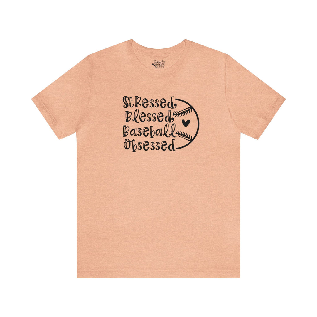 Stressed Blessed Baseball Obsessed Adult Unisex Mid-Level T-Shirt