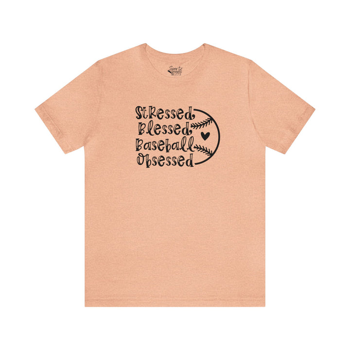 Stressed Blessed Baseball Obsessed Adult Unisex Mid-Level T-Shirt