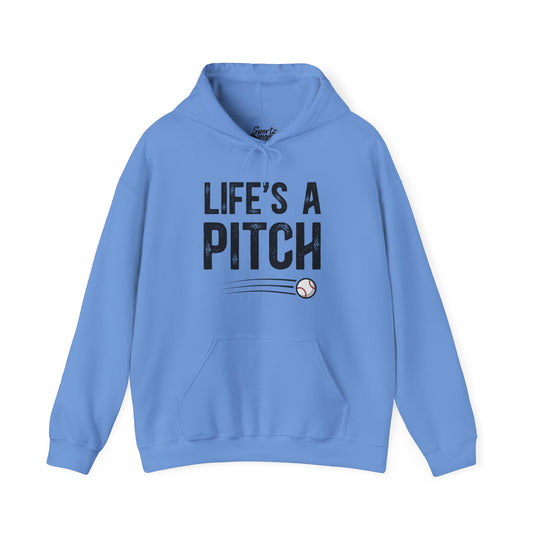 Life's a Pitch Baseball Adult Unisex Basic Hooded Sweatshirt