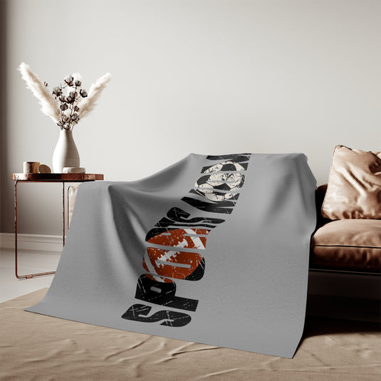 Sports Mom w/Football & Soccer Ball Sweatshirt Blanket