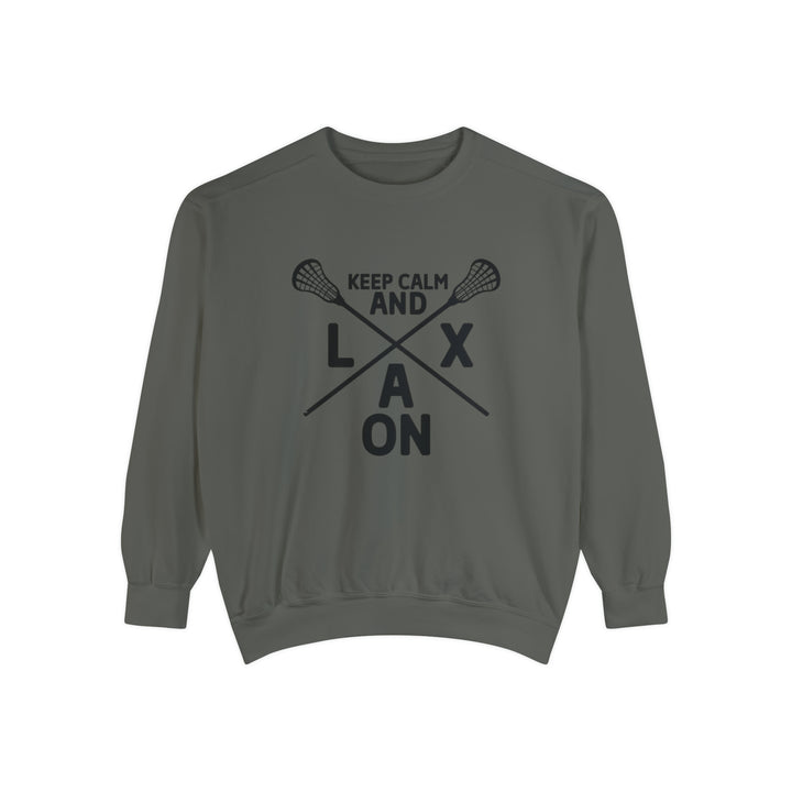 Keep Calm and LAX On Lacrosse Adult Unisex Premium Crewneck Sweatshirt