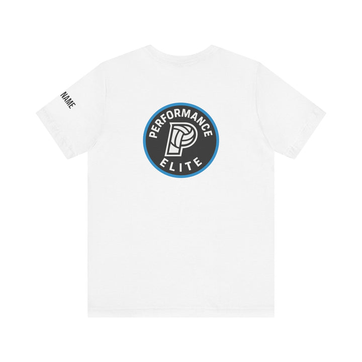 Performance Elite Unisex Adult Mid-Level T-Shirt w/Front & Back Logo & Custom Name on Sleeve