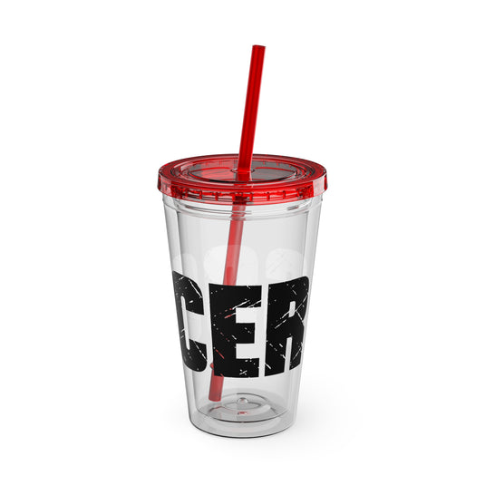 Soccer 16 oz Sunsplash Tumbler with Straw