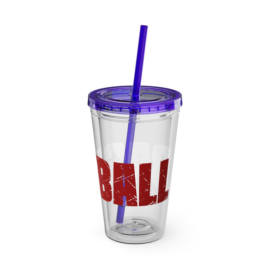 Baseball 16 oz Sunsplash Tumbler with Straw