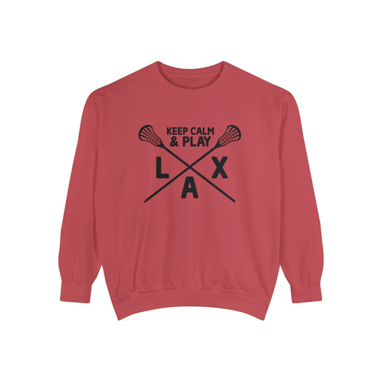 Keep Calm Lacrosse Adult Unisex Premium Crewneck Sweatshirt