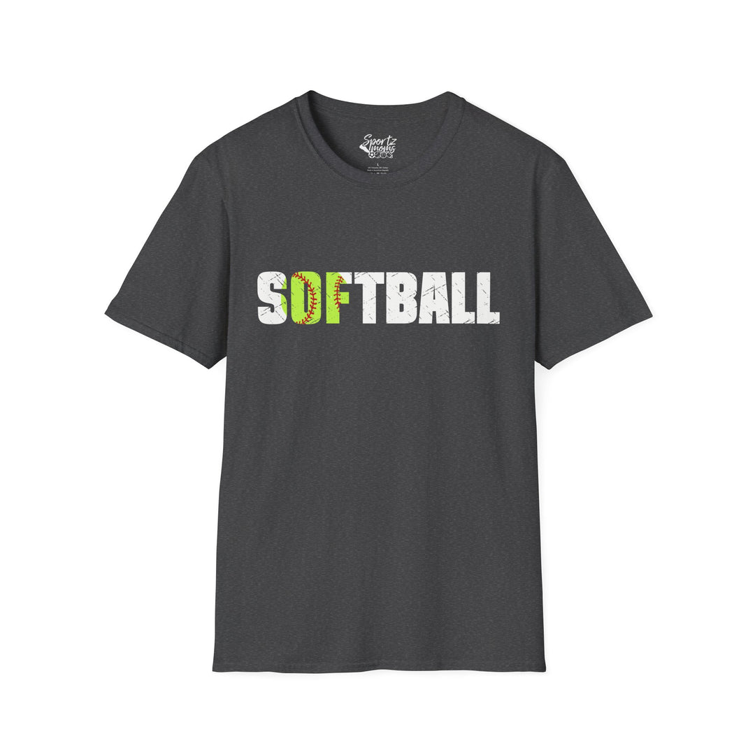 Softball w/White Text Adult Unisex T-Shirt