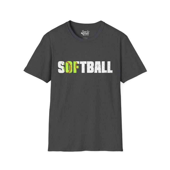 Softball w/White Text Adult Unisex T-Shirt