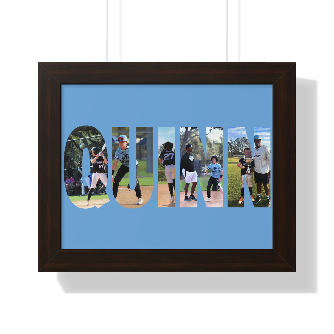 Custom Picture Block Name Framed Art