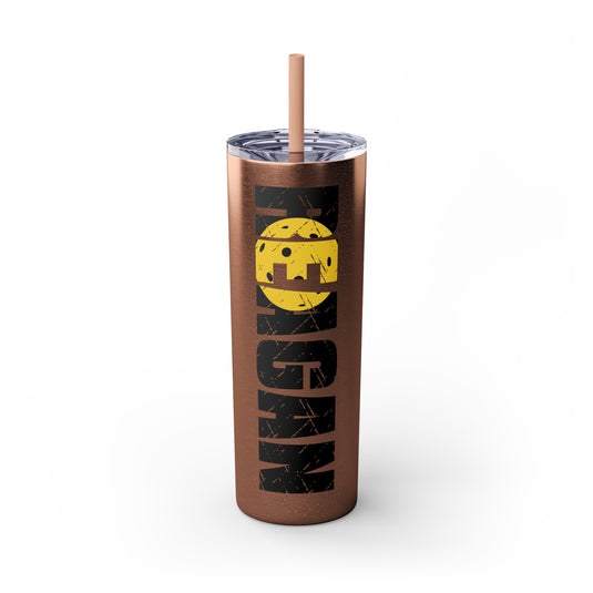 Pickleball 20oz Skinny Tumbler with Straw w/Custom Name