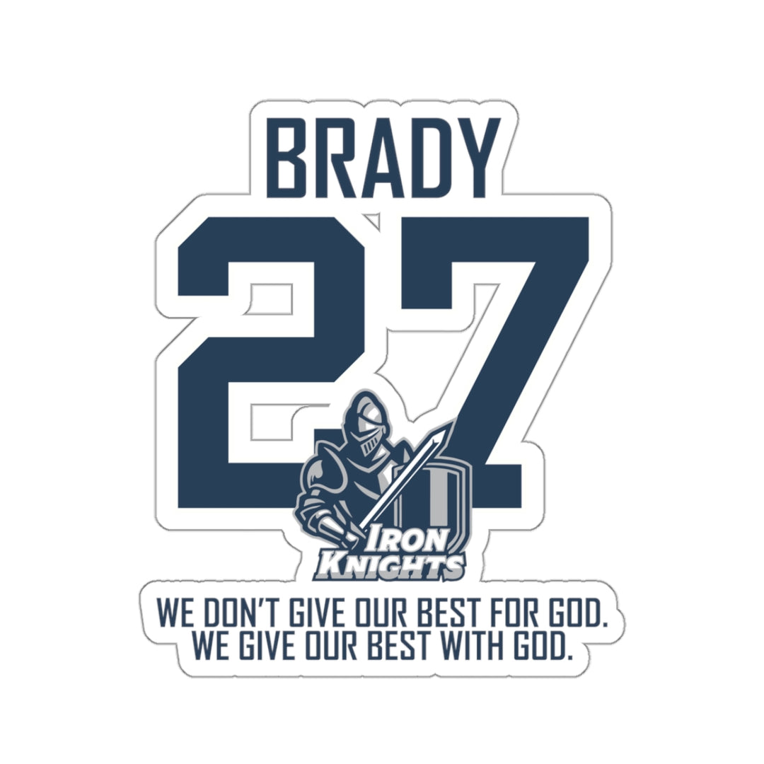 Iron Knights Kiss-Cut Sticker w/Knight Design and Name & Number