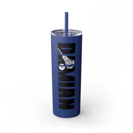 Lacrosse 20oz Skinny Tumbler with Straw w/Custom Name