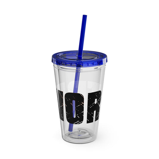 Basketball 16 oz Sunsplash Tumbler with Straw w/Custom Name