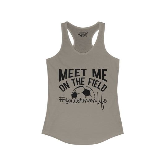 Meet Me on the Field Soccer Adult Women's Racerback Tank