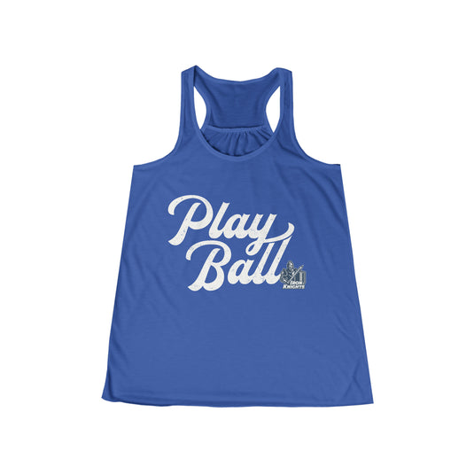 Iron Knights Women's Flowy Racerback Tank - Play Ball Design w/Knight Logo