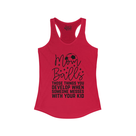 Mom Balls Soccer Adult Women's Racerback Tank