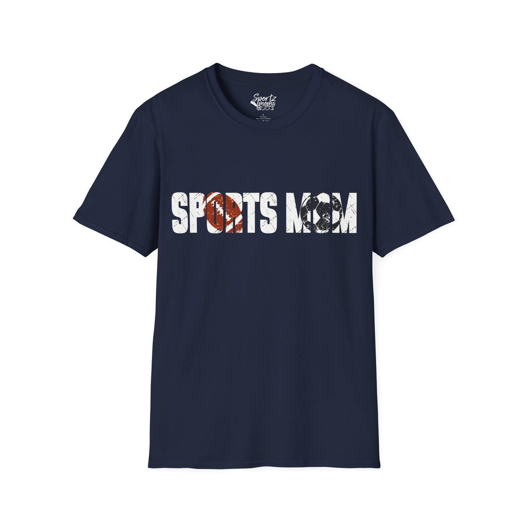 Sports Mom w/Football & Soccer Ball Adult Unisex T-Shirt