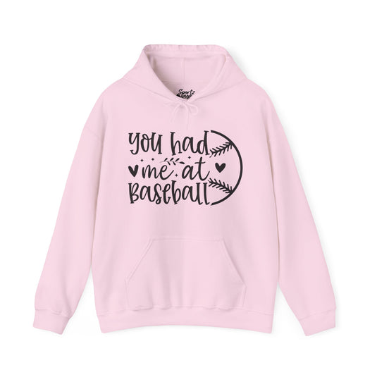 You Had Me at Baseball Adult Unisex Basic Hooded Sweatshirt