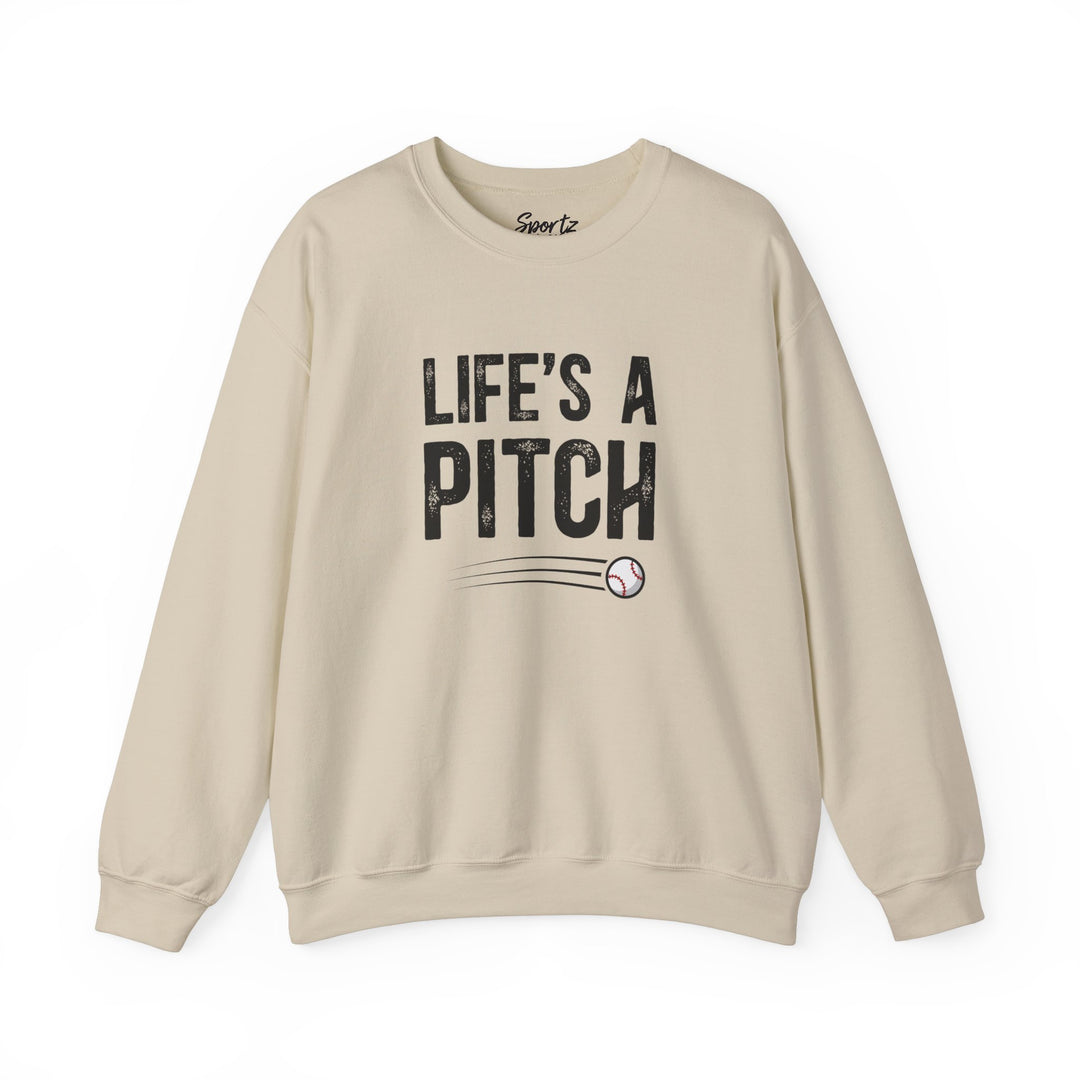 Life's a Pitch Baseball Adult Unisex Crewneck Sweatshirt