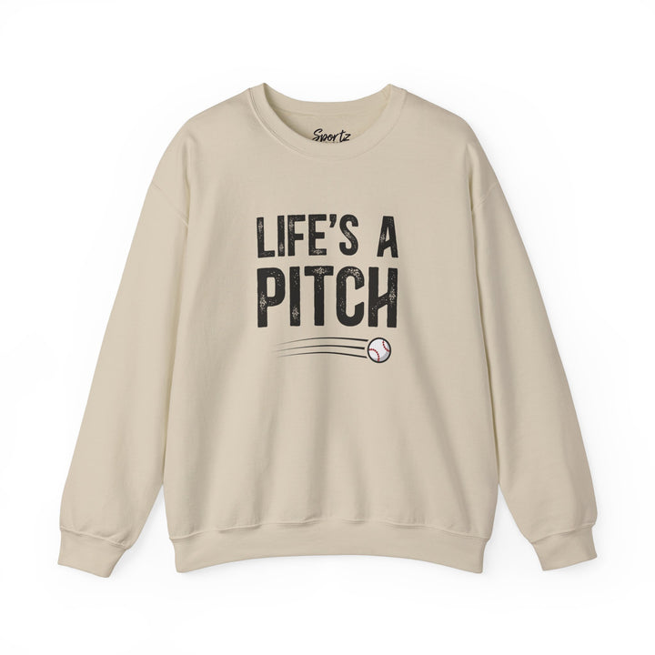 Life's a Pitch Baseball Adult Unisex Crewneck Sweatshirt