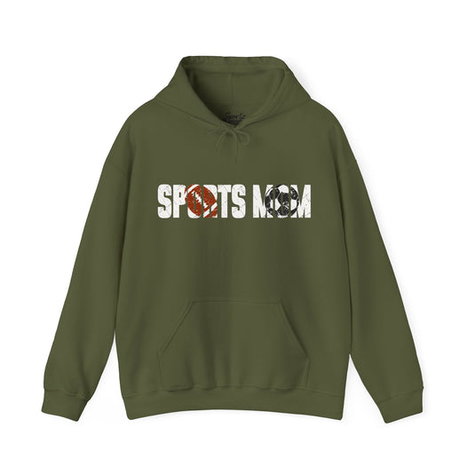 Sports Mom w/Football & Soccer Ball Adult Unisex Basic Hooded Sweatshirt