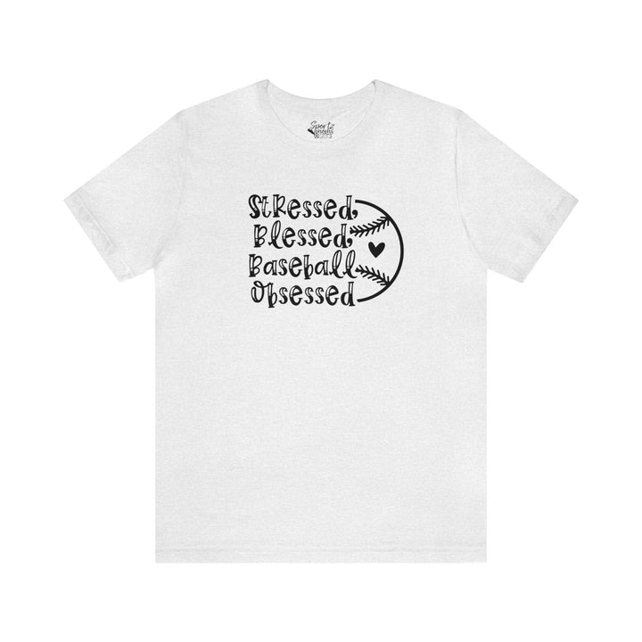 Stressed Blessed Baseball Obsessed Adult Unisex Mid-Level T-Shirt