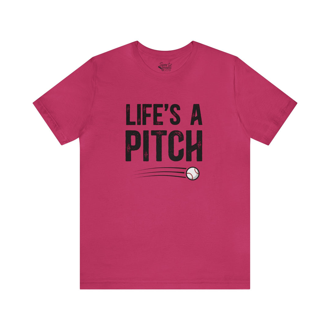 Life's a Pitch Baseball Adult Unisex Mid-Level T-Shirt