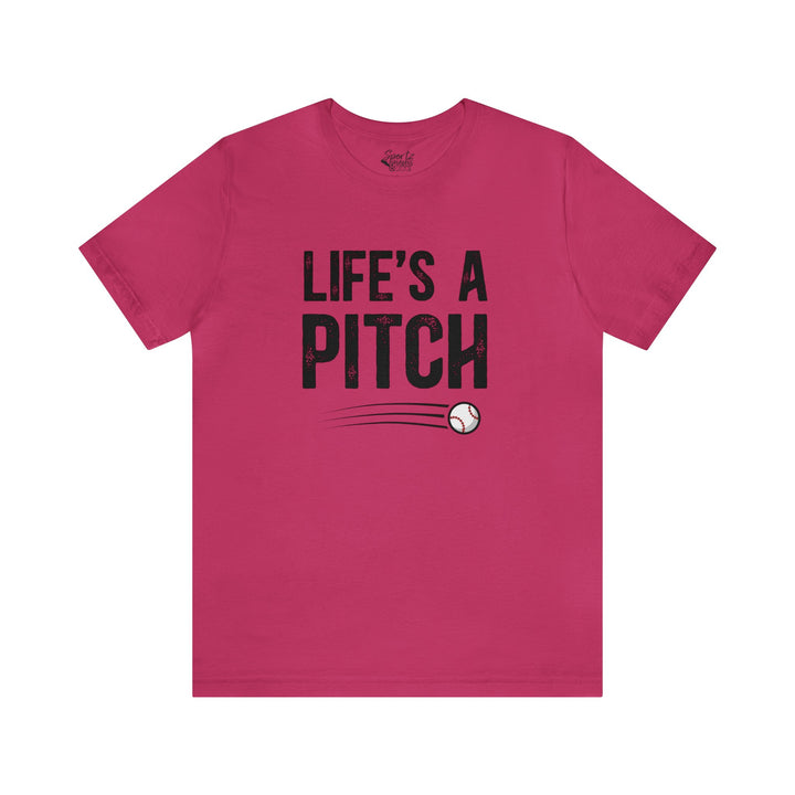Life's a Pitch Baseball Adult Unisex Mid-Level T-Shirt