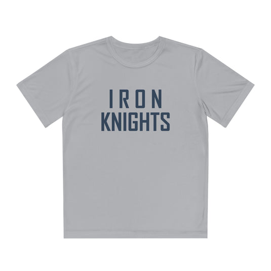 Iron Knights Youth Short Sleeve Competitor Moisture Wicking Tee w/Stacked Text Only