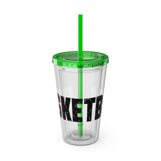 Basketball 16 oz Sunsplash Tumbler with Straw