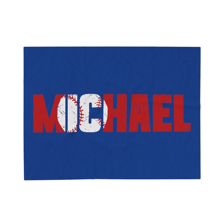 Baseball Plush Blanket w/Custom Name