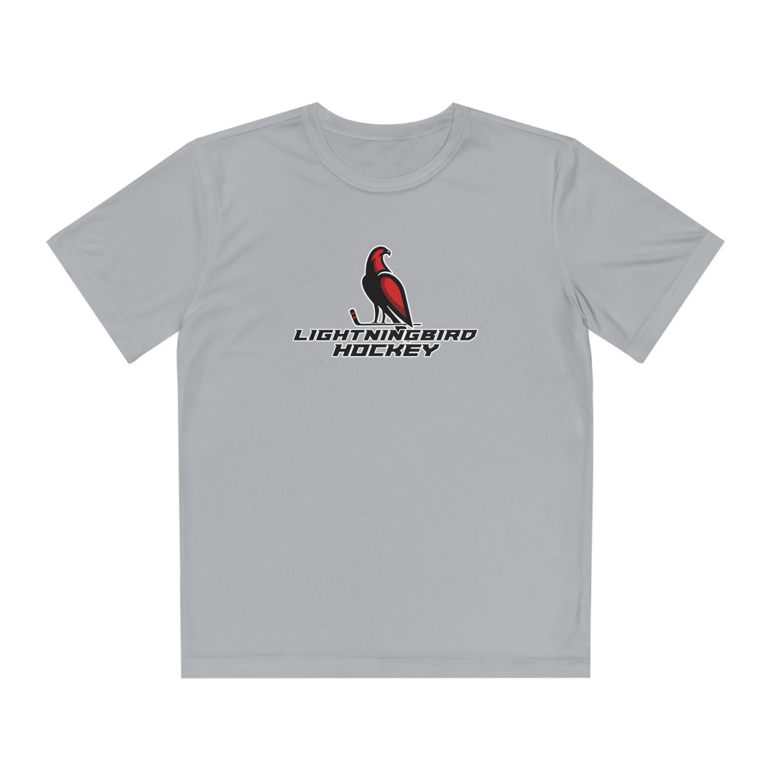 Wheeling Lightningbirds Unisex Youth Short Sleeve Competitor Moisture Wicking T-Shirt - Hockey Design