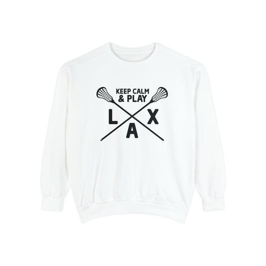 Keep Calm Lacrosse Adult Unisex Premium Crewneck Sweatshirt