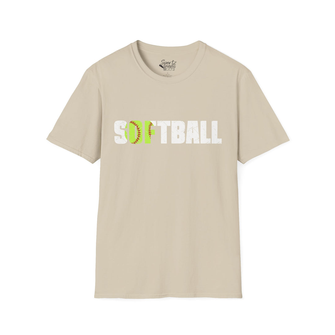 Softball w/White Text Adult Unisex T-Shirt