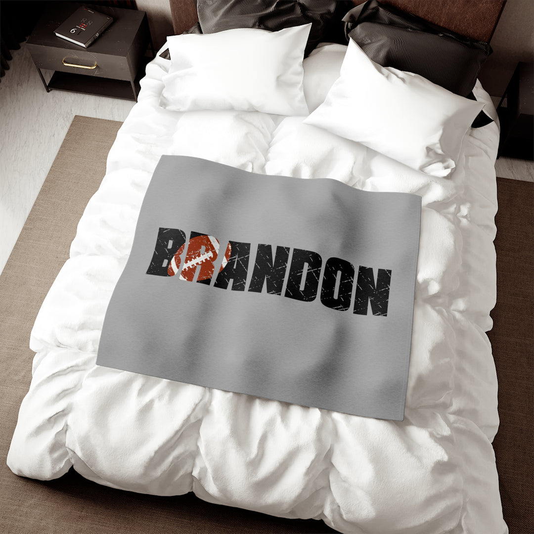 Football Sweatshirt Blanket w/Custom Name