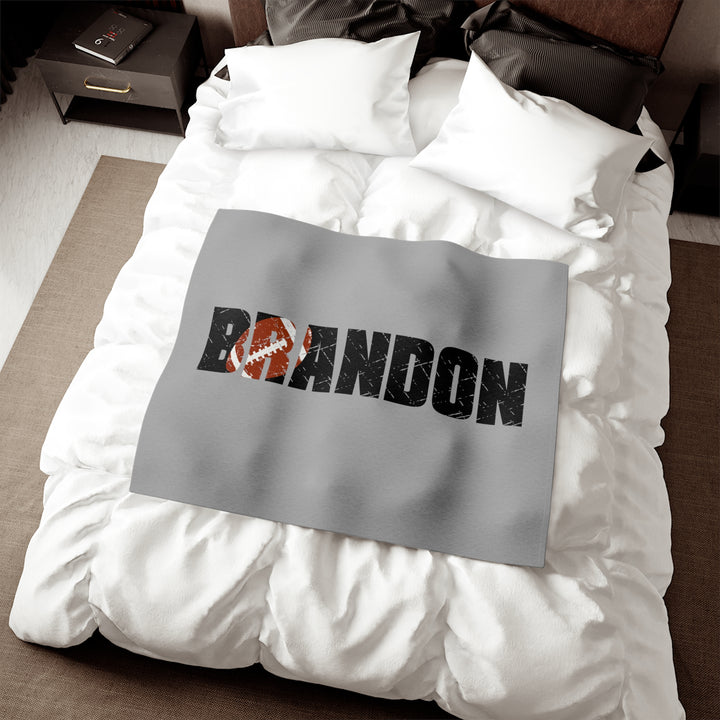 Football Sweatshirt Blanket w/Custom Name