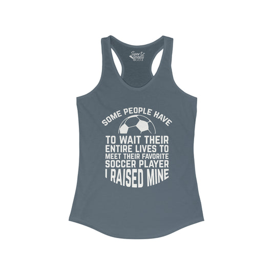 Some People Have to Wait Soccer Adult Women's Racerback Tank