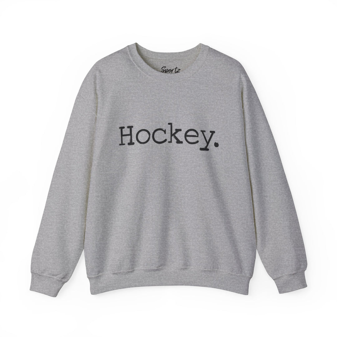 Typewriter Design Hockey Adult Unisex Crewneck Sweatshirt