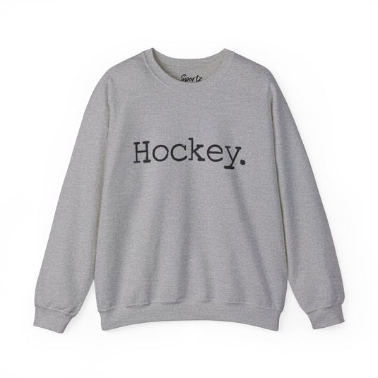 Typewriter Design Hockey Adult Unisex Basic Crewneck Sweatshirt