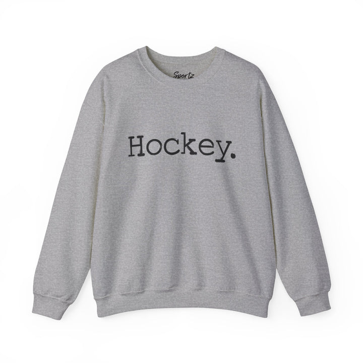 Typewriter Design Hockey Adult Unisex Crewneck Sweatshirt